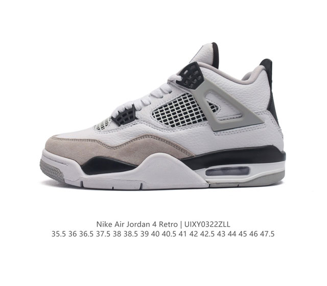 特价头层皮灭世版本 耐克 Nike Air Jordan 4 Retro Og迈克尔 乔丹aj4代乔4 中帮复古休闲运动文化篮球鞋 秉承轻量化的速度型篮球鞋设计