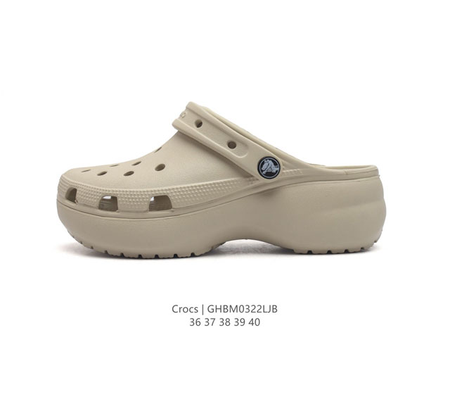 Crocs 沙滩洞洞鞋 女休闲厚底增高凉拖鞋 卡骆驰杨幂同款 厚底增高凸显大长腿沙滩鞋 选择尺码时 建议选大一码 脚感更舒适 这款没有鞋盒 类型 女鞋 尺码 3