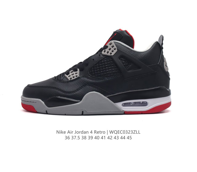 耐克 Nike Air Jordan 4 Retro Og迈克尔 乔丹aj4代乔4 中帮复古休闲运动文化篮球鞋 秉承轻量化的速度型篮球鞋设计思想完成设计 降低重