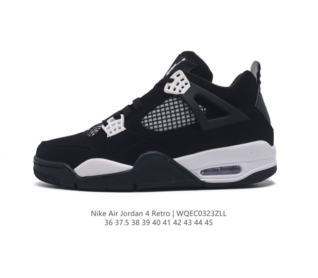 耐克 Nike Air Jordan 4 Retro Og迈克尔 乔丹aj4代乔4 中帮复古休闲运动文化篮球鞋 秉承轻量化的速度型篮球鞋设计思想完成设计 降低重