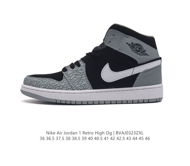 耐克 男女鞋 Nike Air Jordan 1 Retro High Og 乔丹一代aj1 乔1 Aj1 篮球鞋复刻运动鞋 皮面高帮板鞋的设计灵感源自运动夹克