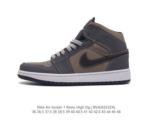 耐克 男女鞋 Nike Air Jordan 1 Retro High Og 乔丹一代aj1 乔1 Aj1 篮球鞋复刻运动鞋 皮面高帮板鞋的设计灵感源自运动夹克