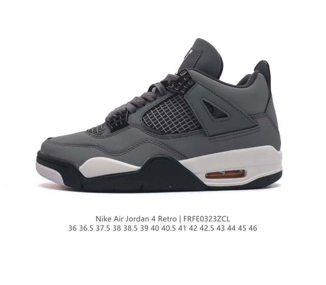 特价头层皮 耐克 Nike Air Jordan 4 Retro Og迈克尔 乔丹aj4代乔4 中帮复古休闲运动文化篮球鞋 秉承轻量化的速度型篮球鞋设计思想完成