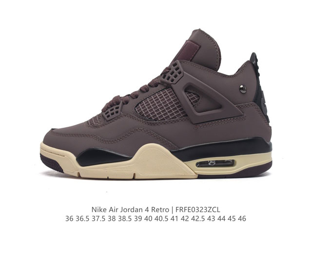 特价头层皮 耐克 Nike Air Jordan 4 Retro Og迈克尔 乔丹aj4代乔4 中帮复古休闲运动文化篮球鞋 秉承轻量化的速度型篮球鞋设计思想完成