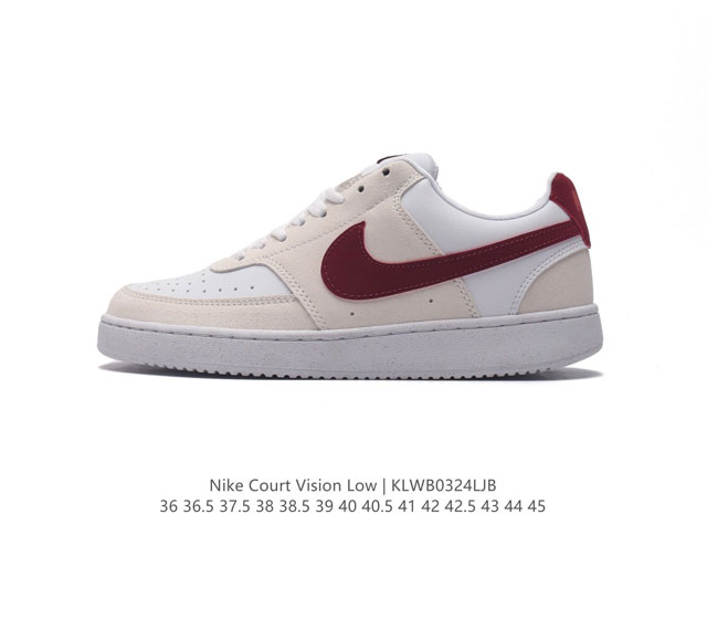 耐克nike Court Vision Low 校园风低帮复古篮球板鞋男女运动鞋 延续 年代复古篮球鞋 添加学院风细节 皮革组合鞋面 利落风格 重现复古篮球风范