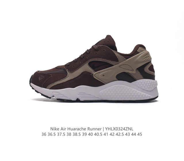 Nike 耐克正品air Huarache Runner男女鞋缓震复古运动鞋厚底增高老爹鞋 Nike Air Huarache Run 运动鞋 依托织物面料和橡