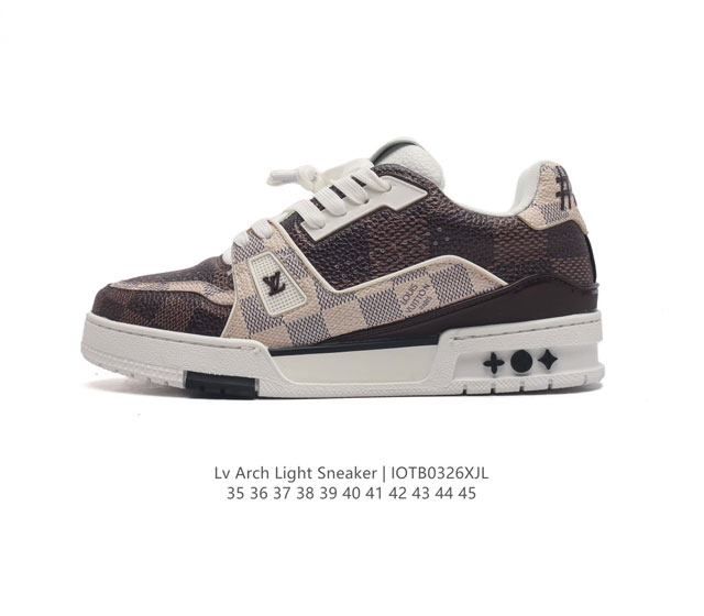 路易威登louis Vuitton Arch Light Sneakers Lv真皮拼色减震网面运动弓型舞蹈复古老爹运动鞋 原装配件5D效果礼盒及全套原装配件包