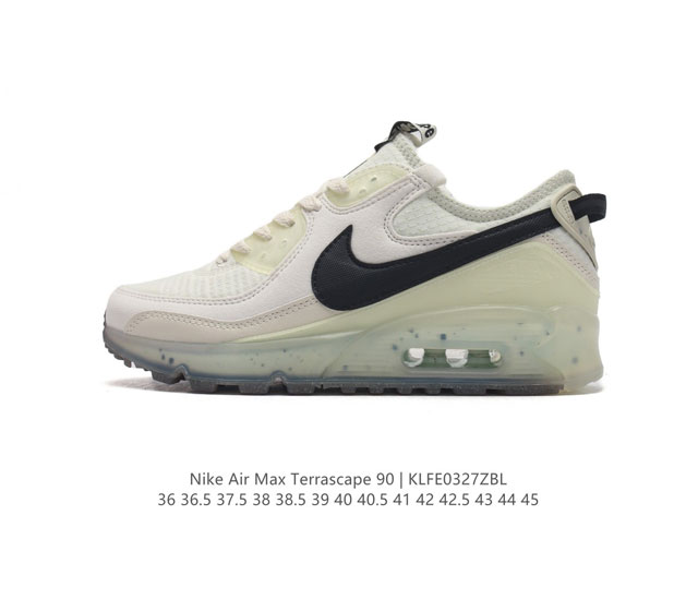 公司级 耐克nike Air Max Terrascape 90 复古休闲运动鞋厚底增高气垫缓震男女跑步鞋 革新外底设计 打造出众造型 半透明 Nike Gri