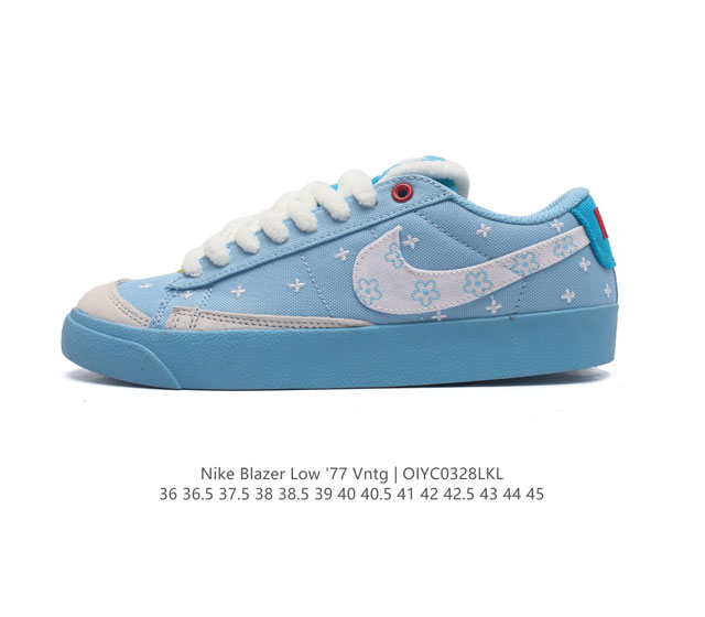 Nike Blazer Low 77 Vntg 复古经典百搭低帮开拓者休闲运动板鞋 采用耐纤维软皮革鞋材 韩国进口环保绿吸附性中低布 精致做工完美还原细节 货号