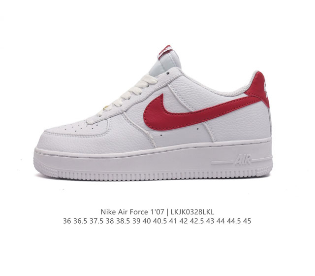 耐克 Nike Air Force 1 07 空军一号 Af 1 低帮 厚底增高百搭 休闲运动板鞋 柔软 弹性十足的缓震性能和出色的中底设计 横跨复古与现代的外