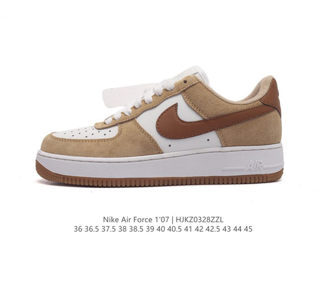 耐克 Nike Air Force 1 07 空军一号 Af 1 低帮 厚底增高百搭 休闲运动板鞋 柔软 弹性十足的缓震性能和出色的中底设计 横跨复古与现代的外