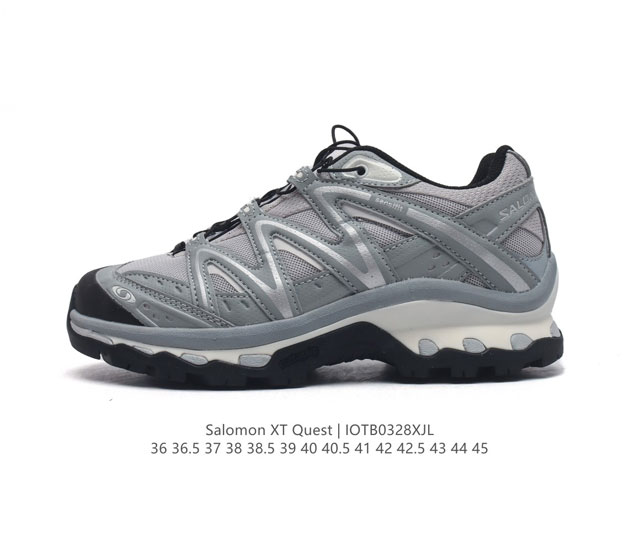 公司级 萨洛蒙 Salomon Xt-Quest Adv Beige 萨洛蒙 探索者系列户外越野跑鞋 鞋面采用sensifit贴合技术 全方位贴合包裹脚型 鞋跟