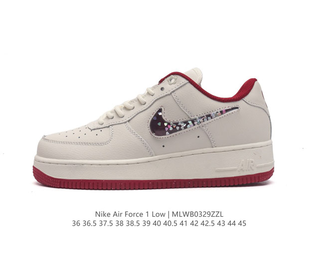 耐克nike Air Force 1 Low 空军一号 Af1 低帮百搭厚底增高休闲运动板鞋 柔软 弹性十足的缓震性能和出色的中底设计 横跨复古与现代的外型结合