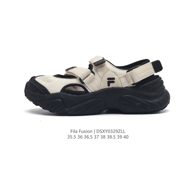 斐乐女士凉鞋 Fila Fusion 意大利百年经典运动品牌 网红单品 小红书推荐爆款 Fila斐乐火星鞋新款厚底增高老爹鞋 复古百搭运动鞋斐乐潮牌文化球鞋 街