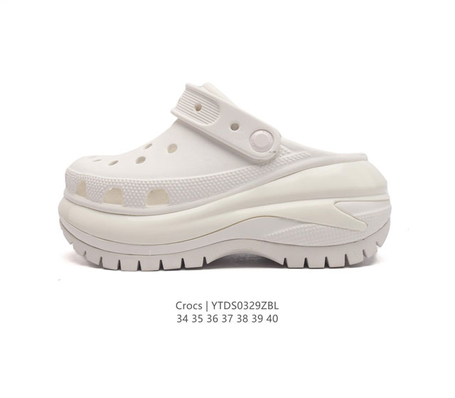 Crocs 沙滩洞洞鞋 女鞋 卡骆驰杨幂同款 厚底增高凸显大长腿 防滑橡胶大底沙滩鞋 休闲包头凉拖鞋 选择尺码时 建议选大一码 脚感更舒适 这款没有鞋盒 类型