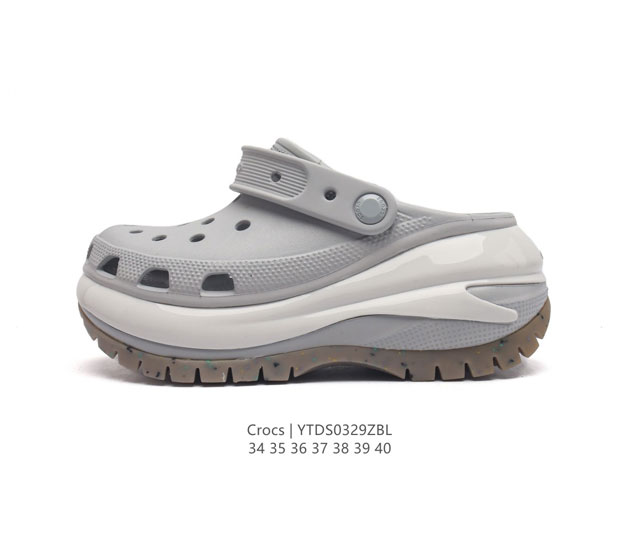 Crocs 沙滩洞洞鞋 女鞋 卡骆驰杨幂同款 厚底增高凸显大长腿 防滑橡胶大底沙滩鞋 休闲包头凉拖鞋 选择尺码时 建议选大一码 脚感更舒适 这款没有鞋盒 类型