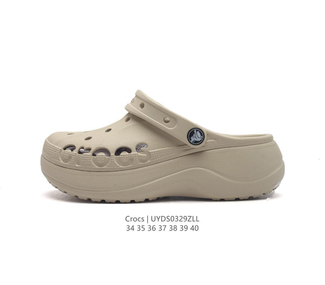 Crocs 沙滩洞洞鞋 女休闲厚底增高凉拖鞋 卡骆驰杨幂同款 厚底增高凸显大长腿沙滩鞋 选择尺码时 建议选大一码 脚感更舒适 这款没有鞋盒 类型 女鞋 尺码 3 - 点击图像关闭