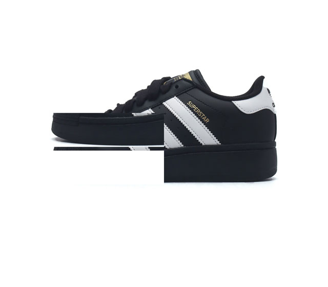 头层皮 阿迪达斯 三叶草adidas Originals Superstar Xlg 贝壳头系列低帮厚底松糕经典百搭休闲运动板鞋 当你试图定义adidas Su