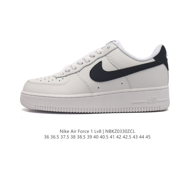 头层皮 含半码 耐克 Nike Air Force 1 '07 Low 空军一号含气垫 低帮百搭厚底增高休闲运动板鞋 柔软 弹性十足的缓震性能和出色的中底设计