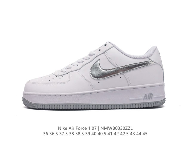 耐克 Nike Air Force 1 '07 Low 空军一号含气垫 低帮百搭厚底增高休闲运动板鞋 柔软 弹性十足的缓震性能和出色的中底设计 横跨复古与现代的