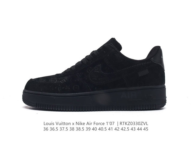 Louis Vuitton X Nike Air Force 1 Low 路易威登联名 耐克 空军一号 Af1 低帮百搭休闲厚底增高运动板鞋 柔软 弹性十足的缓