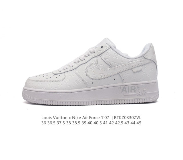 Louis Vuitton X Nike Air Force 1 Low 路易威登联名 耐克 空军一号 Af1 低帮百搭休闲厚底增高运动板鞋 柔软 弹性十足的缓