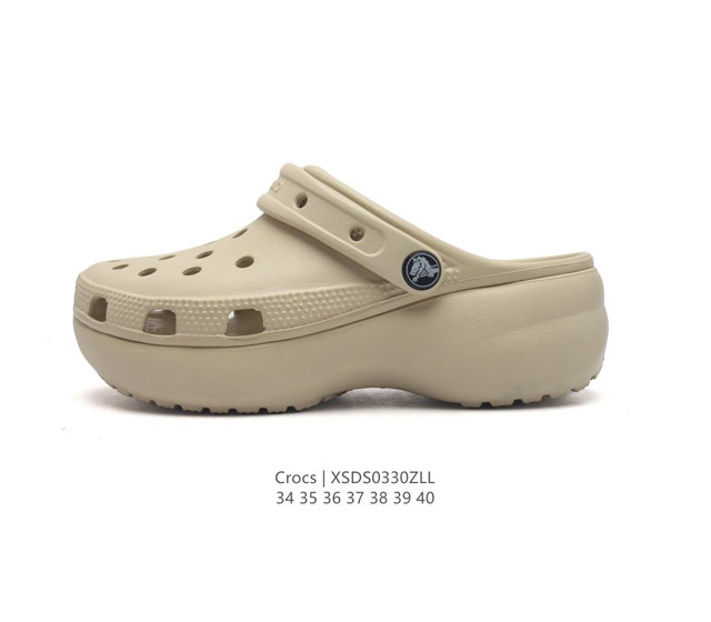 Crocs 沙滩洞洞鞋 女休闲厚底增高凉拖鞋 卡骆驰杨幂同款 厚底增高凸显大长腿沙滩鞋 选择尺码时 建议选大一码 脚感更舒适 这款没有鞋盒 类型 女鞋 尺码 3