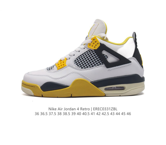 真标 耐克 Nike Air Jordan 4 Retro Og迈克尔 乔丹aj4代乔4 中帮复古休闲运动文化篮球鞋 秉承轻量化的速度型篮球鞋设计思想完成设计