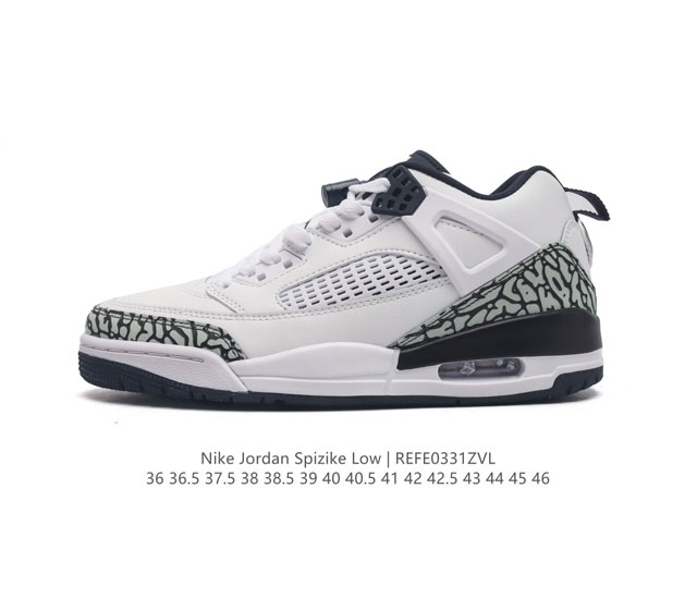 公司级 耐克 Nike Jordan Spizike Low 经典爆裂纹复古运动篮球鞋 全新低帮造型吸睛 整双鞋在融合了 Air Jordan 经典鞋款中的标志