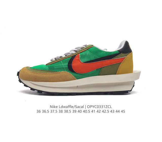 耐克 Nike 耐克双勾swoosh跑鞋 厚底增高运动鞋 Sacai X Nike Ldwaffle 慢跑鞋 Sacai 将 Nike 经典鞋款 Waffle