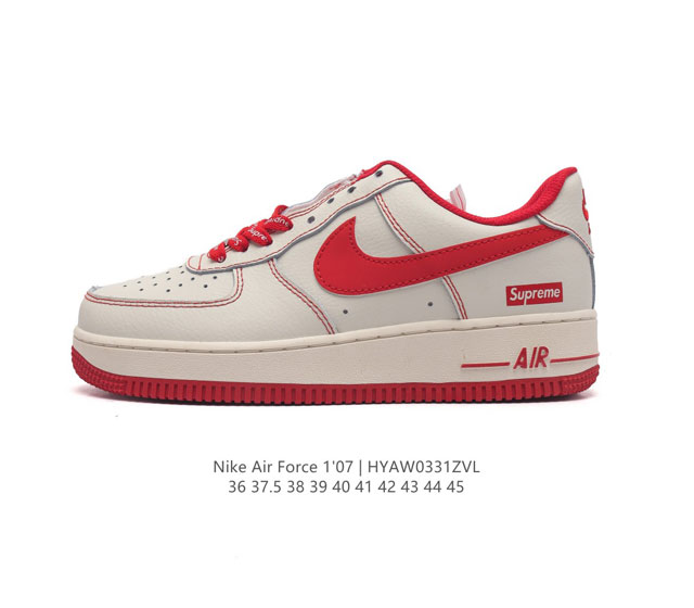 耐克 Nike Air Force 1 '07 Low 空军一号含气垫 低帮百搭厚底增高休闲运动板鞋 柔软 弹性十足的缓震性能和出色的中底设计 横跨复古与现代的