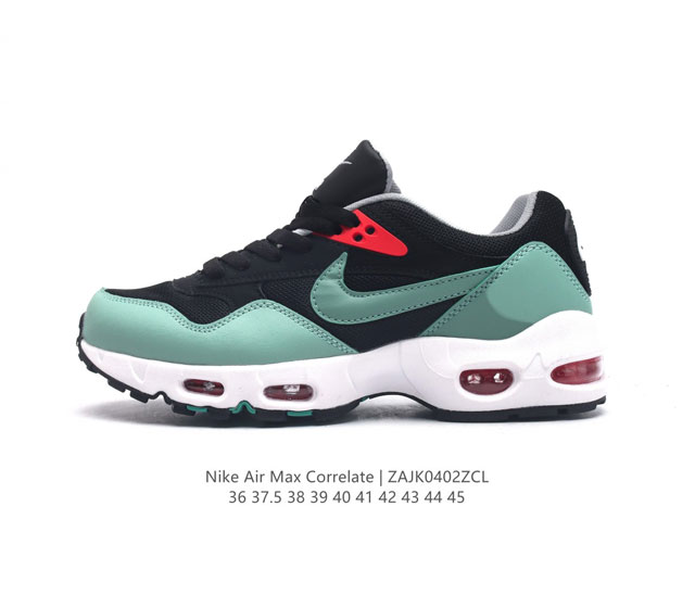 耐克 Nike Air Max Correlate 男女子气垫缓震耐磨运动鞋时尚潮流休闲透气跑步鞋 选用网眼鞋面 脚感舒适透气 鞋舌 鞋侧及后跟处饰有品牌标识