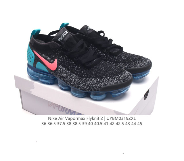 耐克 Nike Air Vapormax Flyknit 2二代全掌大气垫男女子运动鞋蒸汽跑鞋网面透气新款潮流百搭缓震慢跑鞋 Nike Air Vapormax