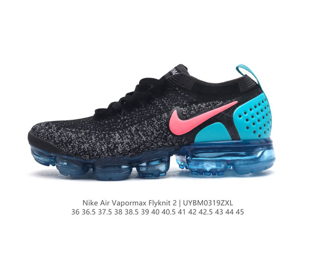 耐克 Nike Air Vapormax Flyknit 2二代全掌大气垫男女子运动鞋蒸汽跑鞋网面透气新款潮流百搭缓震慢跑鞋 Nike Air Vapormax