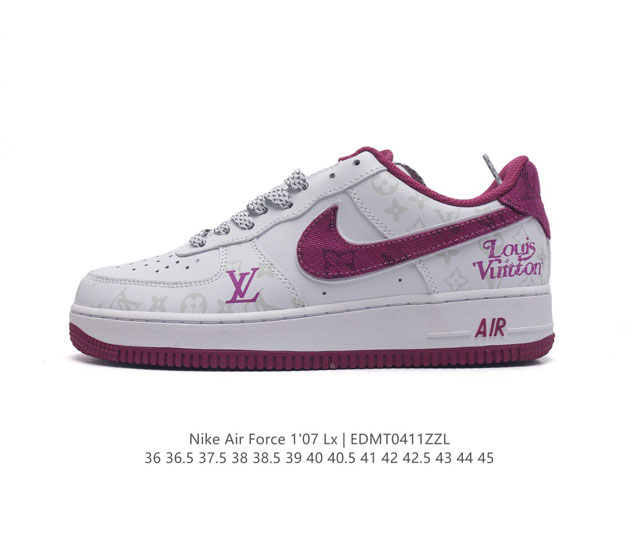 Louis Vuitton X Nike Air Force 1 Low 路易威登联名 耐克 空军一号 Af1 低帮百搭休闲厚底增高运动板鞋。柔软、弹性十足的缓