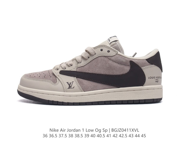 耐克 Nike Air Jordan1 Low Aj1乔丹一代 Aj1 乔1 乔丹1代 路易威登联名 低帮经典复古文化休闲运动篮球鞋，原鞋开模 拒绝公底 购置原