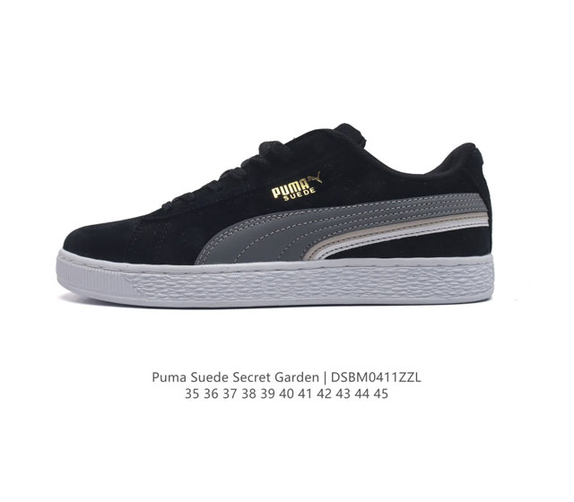 Puma彪马男女鞋suede Secret Garden秘密花园情侣休闲板鞋 这款手作 Suede 运用彩色手绘，给人诗情画意的感受。采用绒面皮革加织物材质鞋面