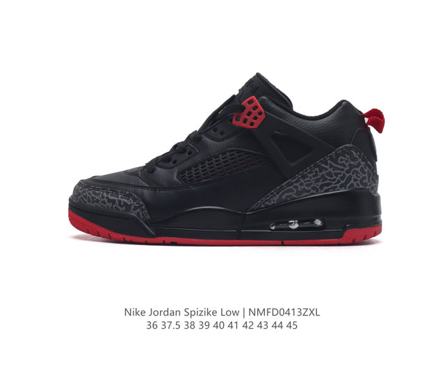 耐克 Nike Jordan Spizike Low 经典爆裂纹复古运动篮球鞋！全新低帮造型吸睛！整双鞋在融合了 Air Jordan 经典鞋款中的标志性元素之