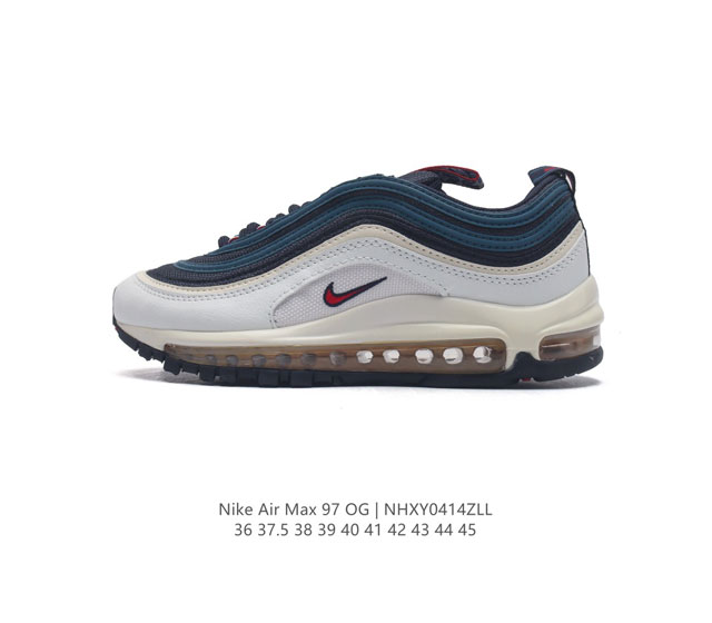 耐克nike休闲鞋 经典 气垫 Air Max 97 子弹气垫低帮运动鞋。Air Max '97 运动跑鞋以流线型鞋身和卓越科技为热爱运动的你造就全方位防护，强