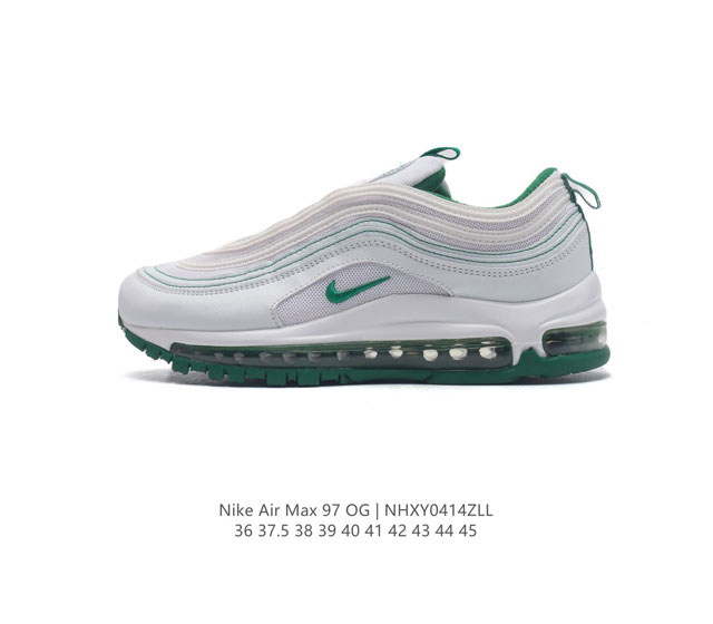 耐克nike休闲鞋 经典 气垫 Air Max 97 子弹气垫低帮运动鞋。Air Max '97 运动跑鞋以流线型鞋身和卓越科技为热爱运动的你造就全方位防护，强