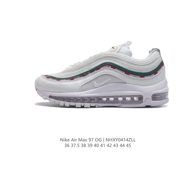 耐克nike休闲鞋 经典 气垫 Air Max 97 子弹气垫低帮运动鞋。Air Max '97 运动跑鞋以流线型鞋身和卓越科技为热爱运动的你造就全方位防护，强