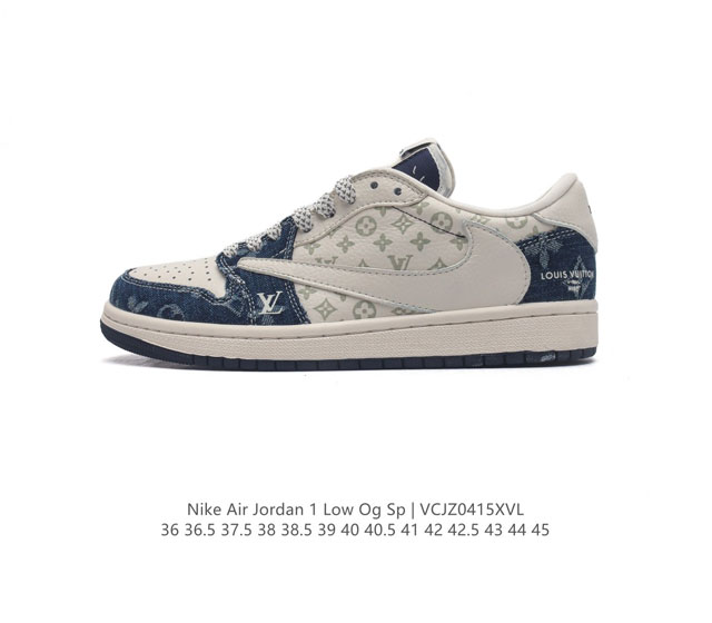 当红嘻哈歌手特拉维斯 斯科特联乘路易威登louis Vuitton X Travis Scott X Nike Air Jordan 1 Low Og S Da - 点击图像关闭