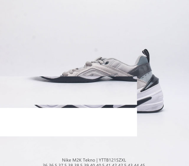 耐克 Nike M2K Tekno 男女子运动鞋厚底老爹鞋经典复古休闲慢跑鞋 从 Monarch 系列汲取灵感，以太空时代细节演绎未来风范。分层鞋面借鉴自元年款