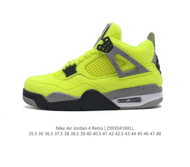 公司级 耐克 Nike Air Jordan 4 Retro Og迈克尔 乔丹aj4代乔4 中帮复古休闲运动文化篮球鞋。秉承轻量化的速度型篮球鞋设计思想完成设计