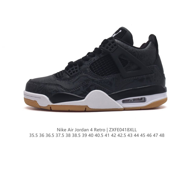 公司级 耐克 Nike Air Jordan 4 Retro Og迈克尔 乔丹aj4代乔4 中帮复古休闲运动文化篮球鞋。秉承轻量化的速度型篮球鞋设计思想完成设计