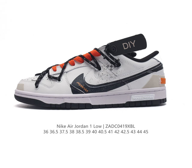 公司级nike Dunk Low 雪林克速 黑白橙 此款整体配色为潮酷的黑白橙配色，主体色黑白色，搭配简单手绘，整体简洁百搭，全面对接潮流搭配。 货号：Dh97