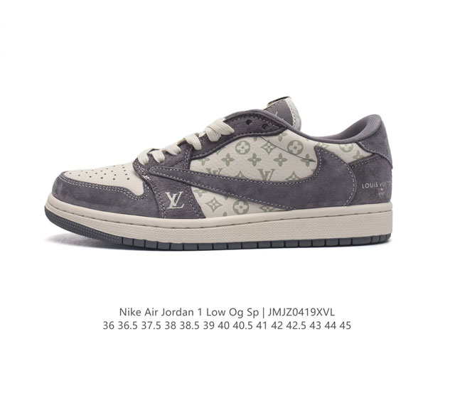 当红嘻哈歌手特拉维斯 斯科特联乘路易威登louis Vuitton X Travis Scott X Nike Air Jordan 1 Low Og S Da