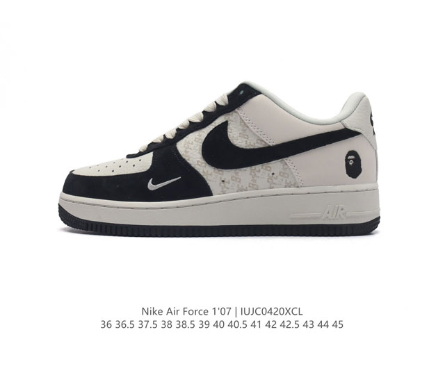 公司级nike Air Force 1 '07 Low “Bape联名”空军一号 低帮 运动鞋 休闲鞋 折边针车 工艺难度大 原楦头原纸板 原装鞋盒 定制五金配