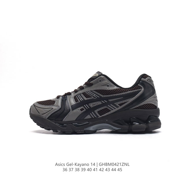 亚瑟士 Asics Gel-Kayano 14 公司级版本运动休闲透气专业缓震慢跑鞋。采用工程弹性双层再生网格密度鞋面材质，后跟3D可视gel缓震乳胶物料，升级