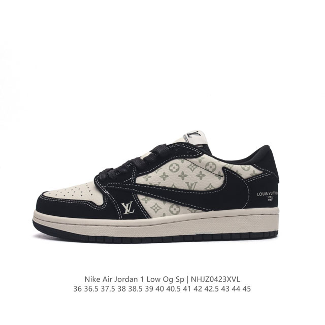 当红嘻哈歌手特拉维斯 斯科特联乘路易威登louis Vuitton X Travis Scott X Nike Air Jordan 1 Low Og Sp D